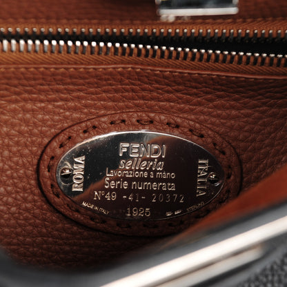 Fendi Cuoio Romano Selleria Bi-Color Medium Peekaboo Iconic Satchel Black Mou 6 of 9