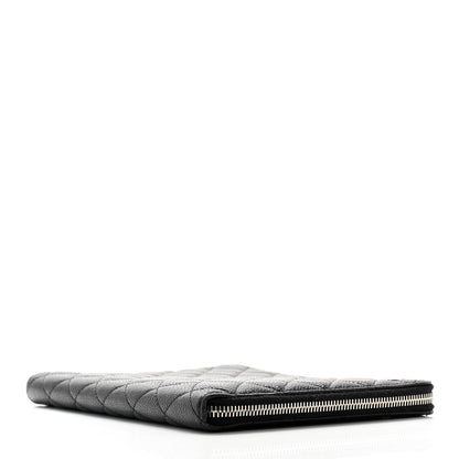 Chanel Caviar Quilted Zip Around Notebook Agenda Cover Black 4 of 9