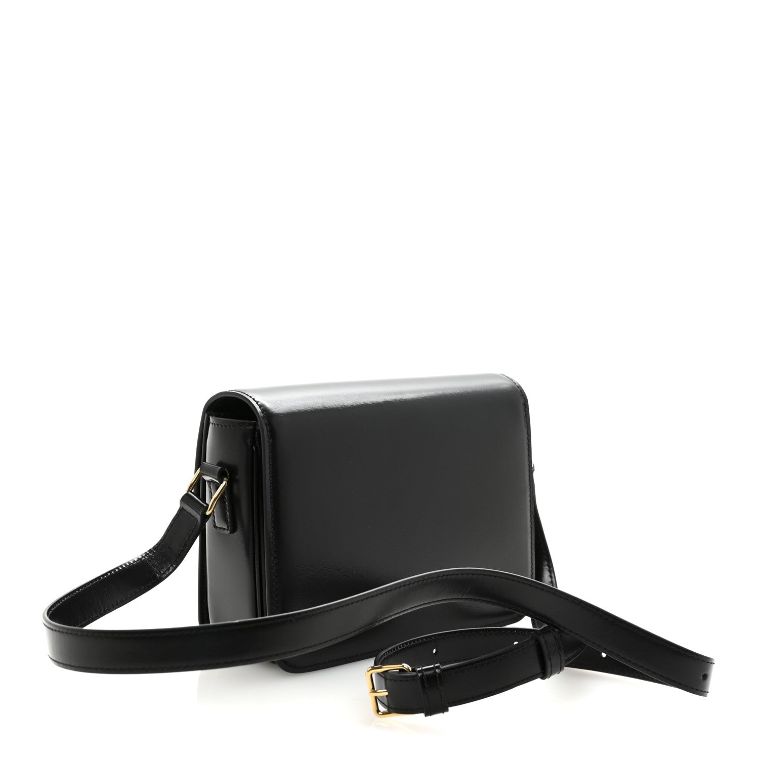 Celine Shiny Calfskin Teen Triomphe Black 3 of 9
