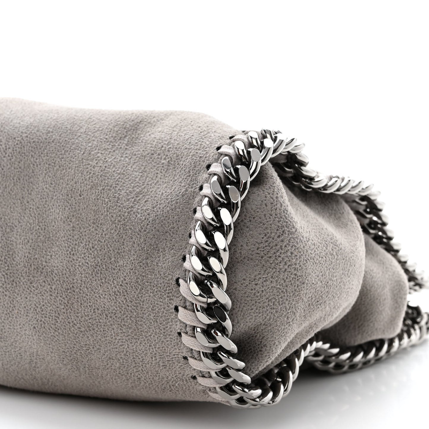 Shaggy Deer Mini Falabella Fold Over Tote Light Grey