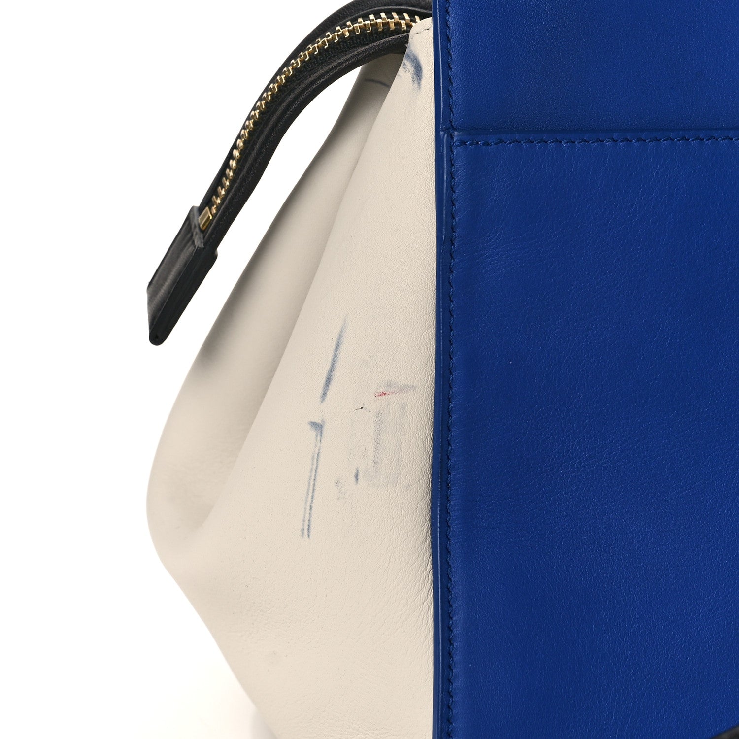 Saint Laurent Calfskin Small Cabas Rive Gauche Blue White Pink 9 of 11
