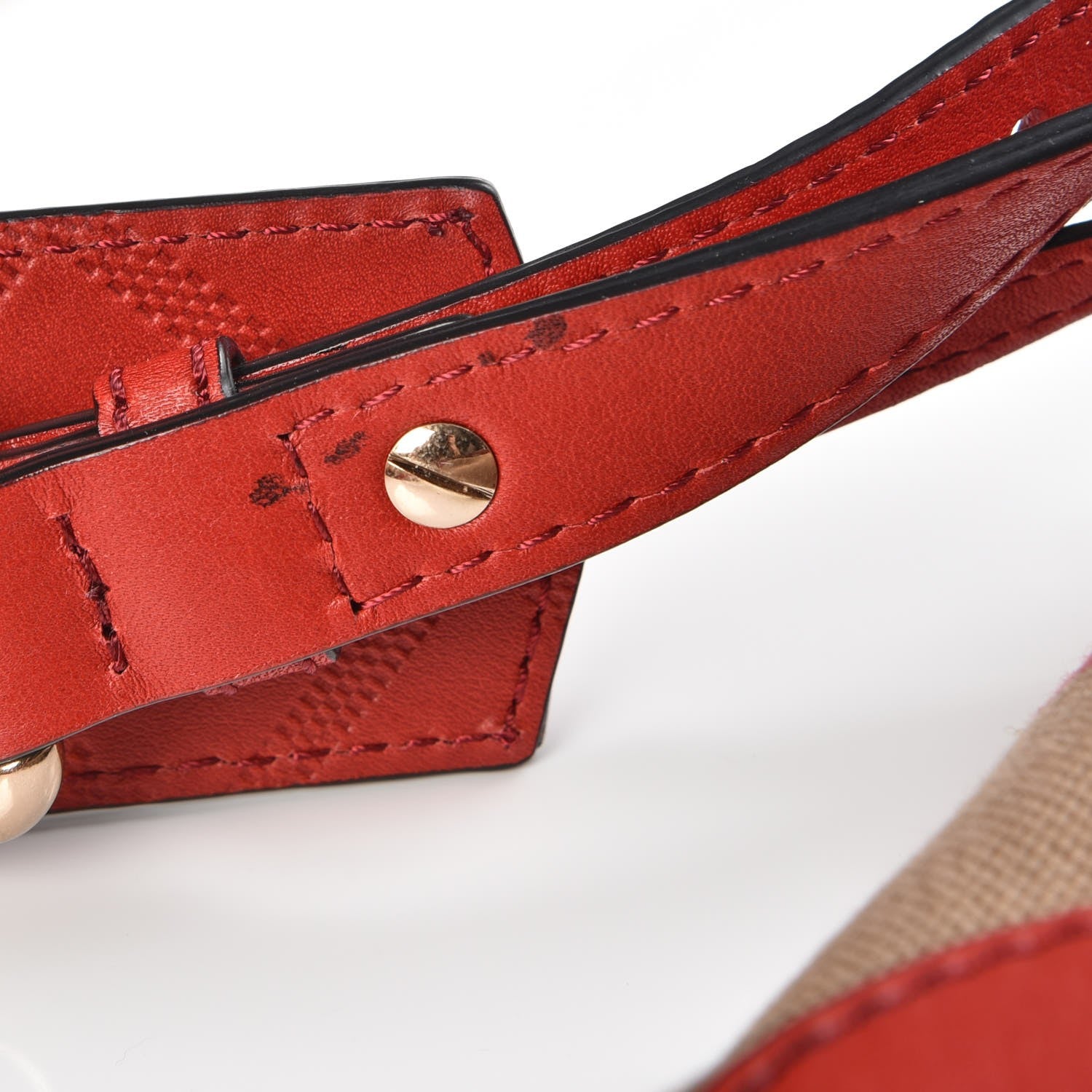 Burberry Canvas House Check Small Henham Crossbody Cadmium Red 9 of 9