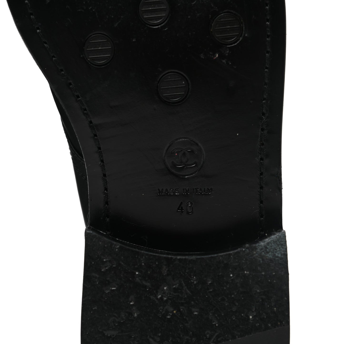Shiny Calfskin Lace Up Combat Boots 40 Black