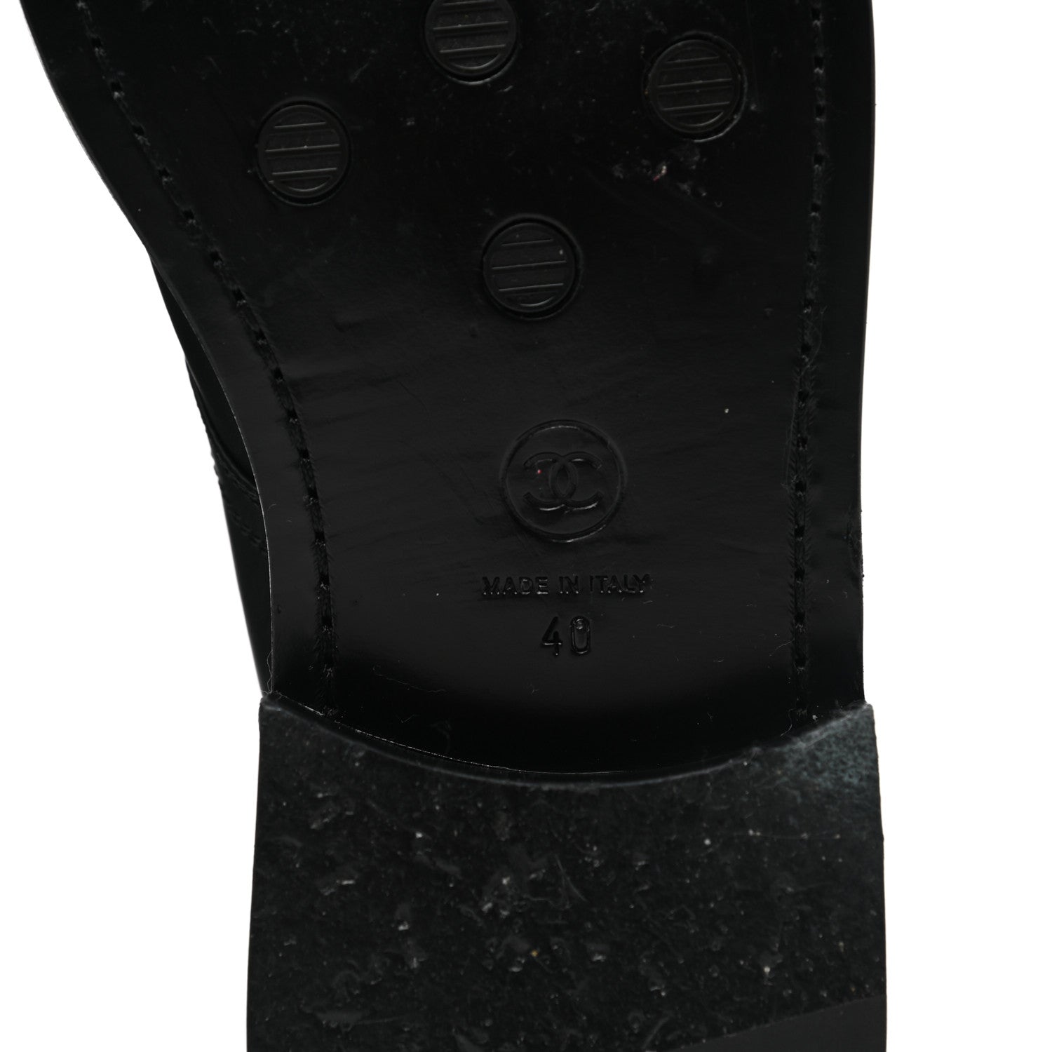 Chanel Shiny Calfskin Lace Up Combat Boots 40 Black 6 of 9