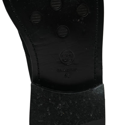 Chanel Shiny Calfskin Lace Up Combat Boots 40 Black 6 of 9