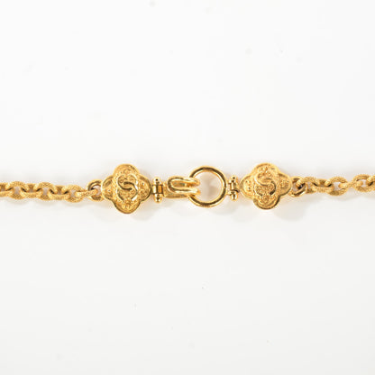 Chanel Resin CC Clover Necklace Gold 4 of 5