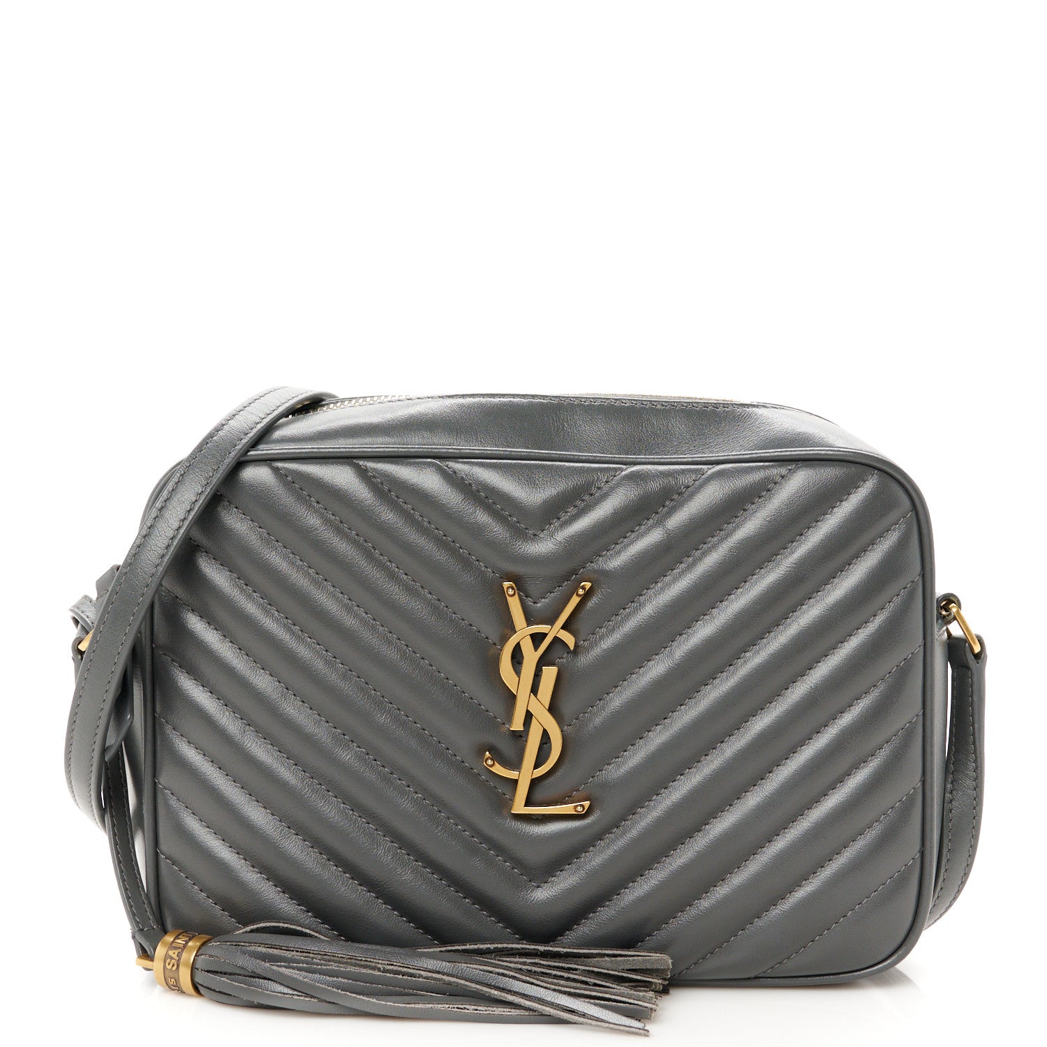 Saint Laurent Calfskin Matelasse Monogram Lou Camera Bag Storm 1 of 10
