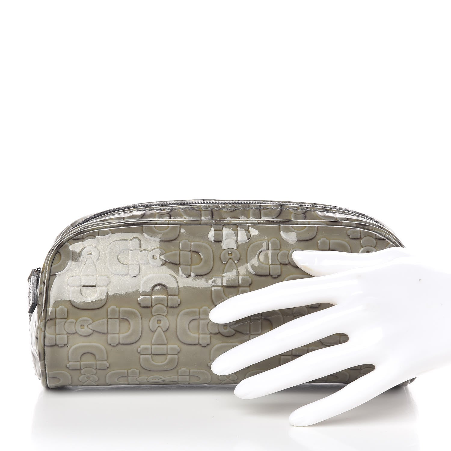 Gucci Patent Horsebit Embossed Small Cosmetic Case Green 2 of 10