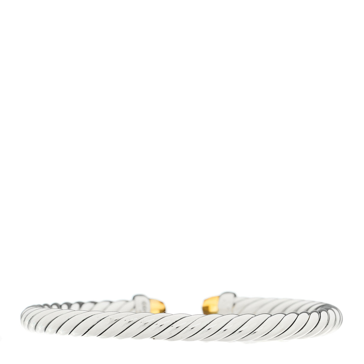 David Yurman Sterling Silver Diamond Citrine 6mm Cable Flex Bracelet 2 of 4