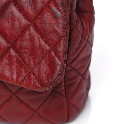 Chanel Lambskin Quilted Jumbo Single Flap Dark Red 14 of 17
