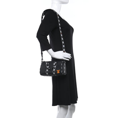 Louis Vuitton Calfskin Damier Distorted Keepall XS Black 2 of 8
