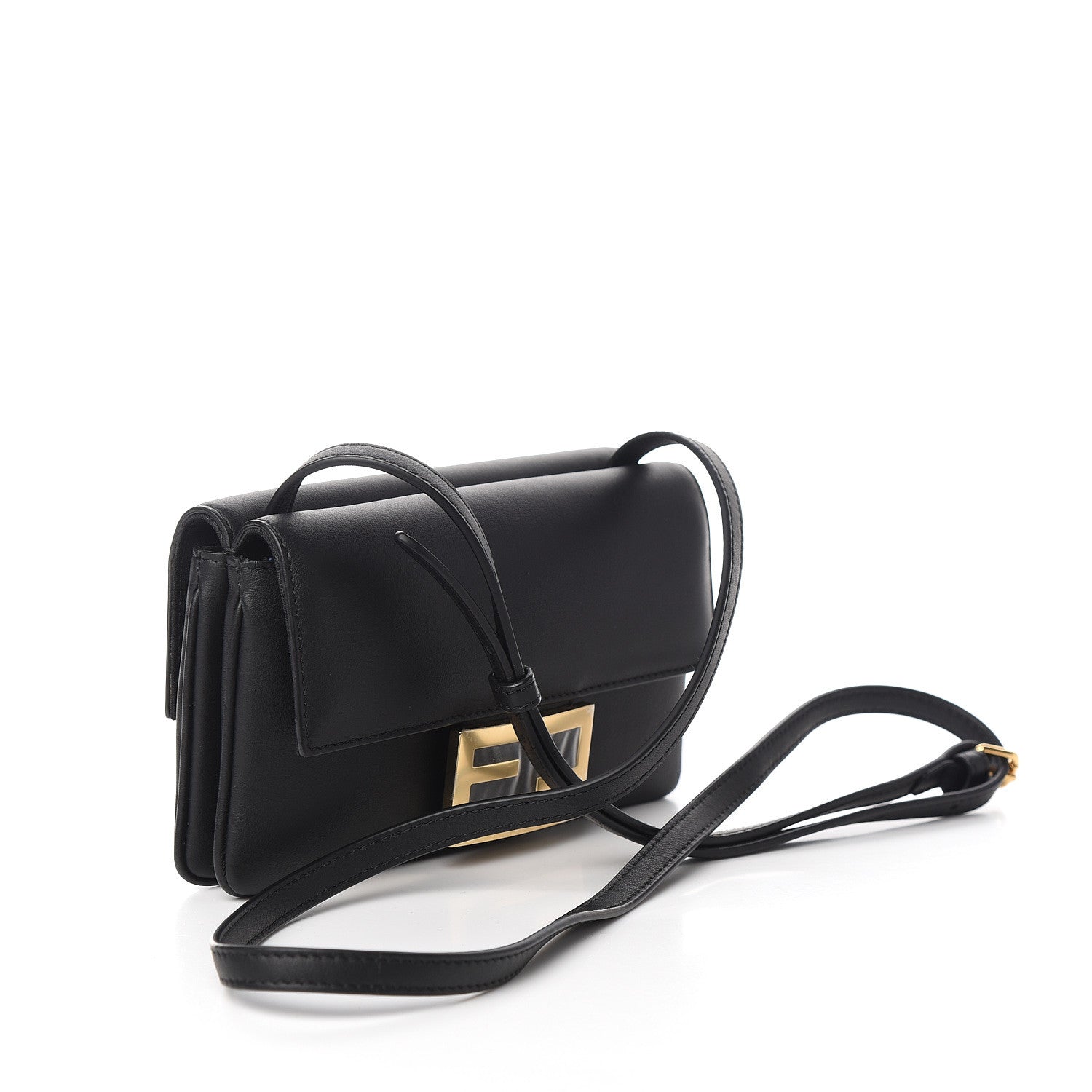 Fendi Vitello Grace Matte Duo Baguette Black 2 of 10