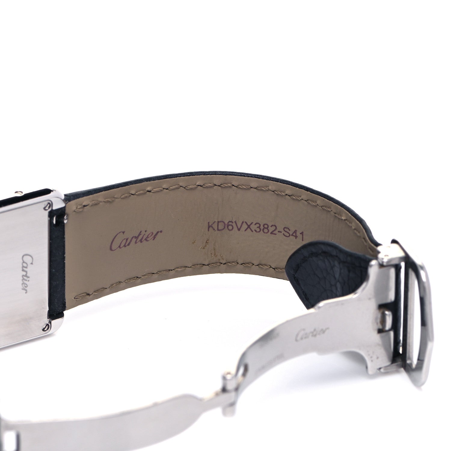 Cartier Stainless Steel Calfskin 27mm Tank Solo Quartz Watch 6 of 7