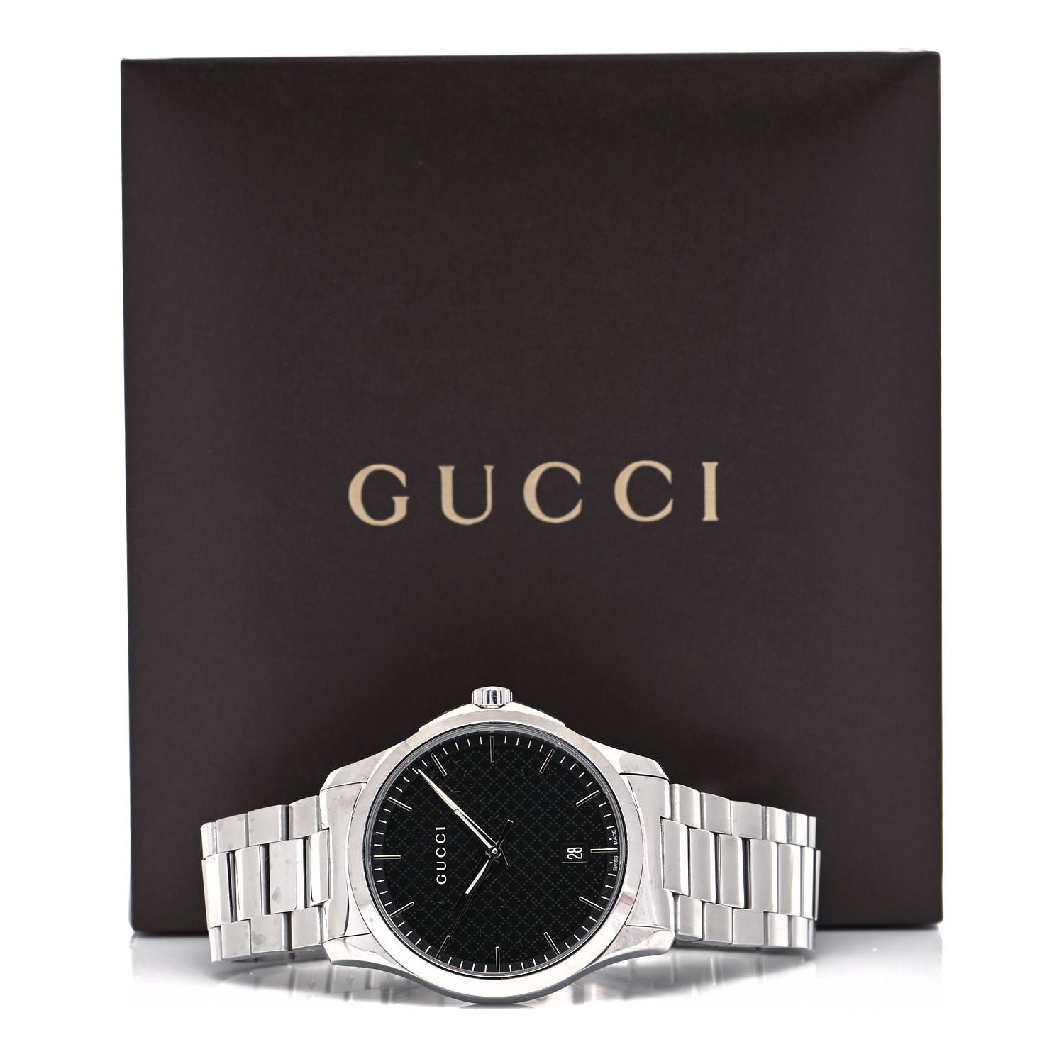 Gucci Stainless Steel 38mm G-Timeless Diamante Quartz Watch Black 5 of 5