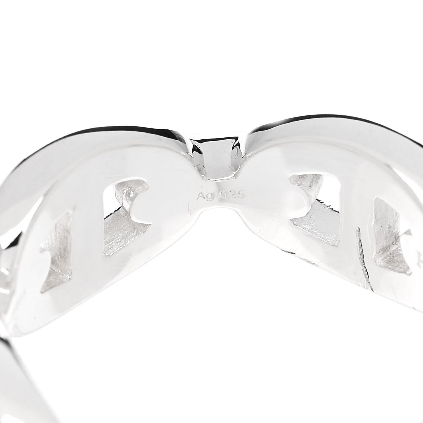 Sterling Silver PM Chaine d'Ancre Enchainee Band Ring 51 5.75