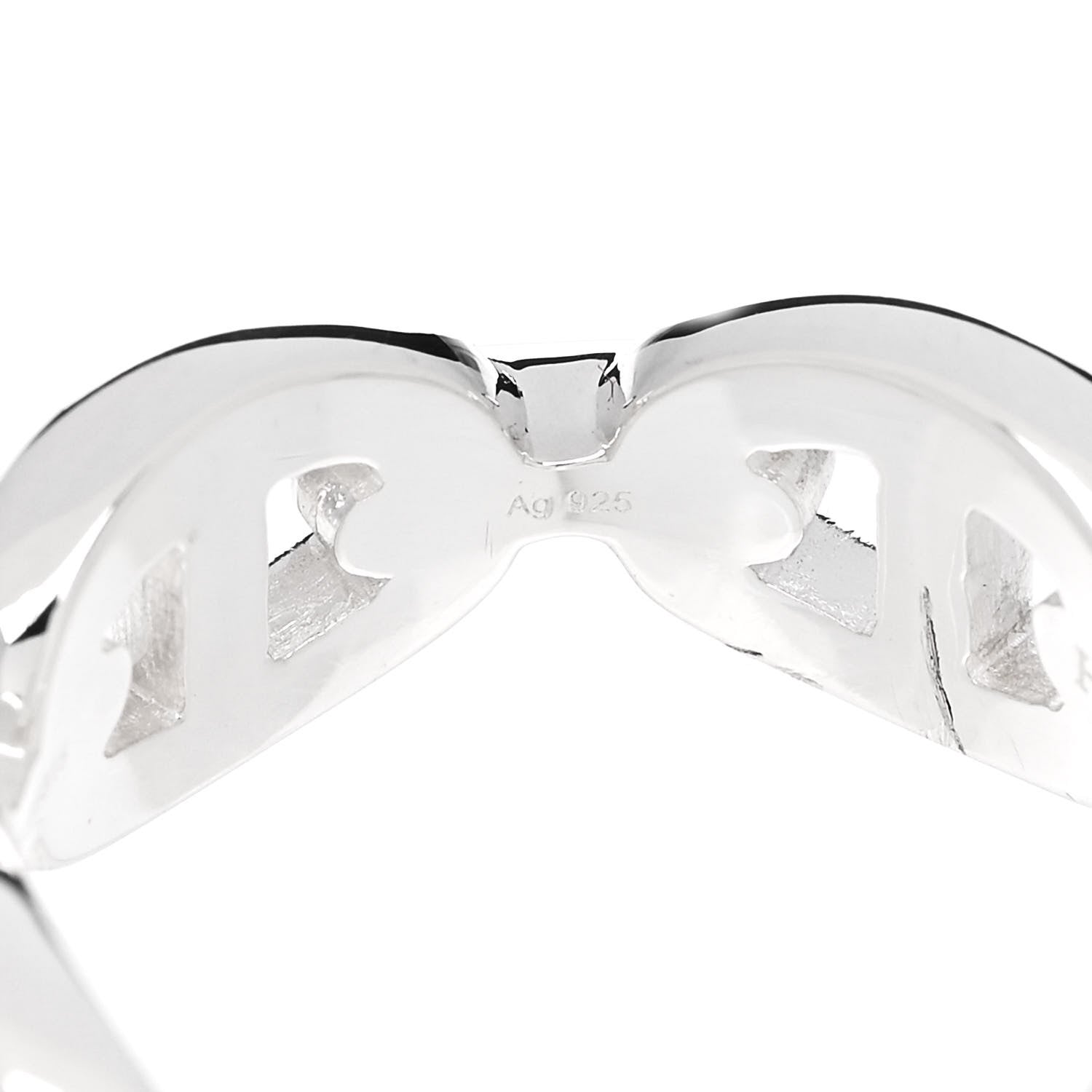 Hermes Sterling Silver PM Chaine d'Ancre Enchainee Band Ring 51 5.75 8 of 9