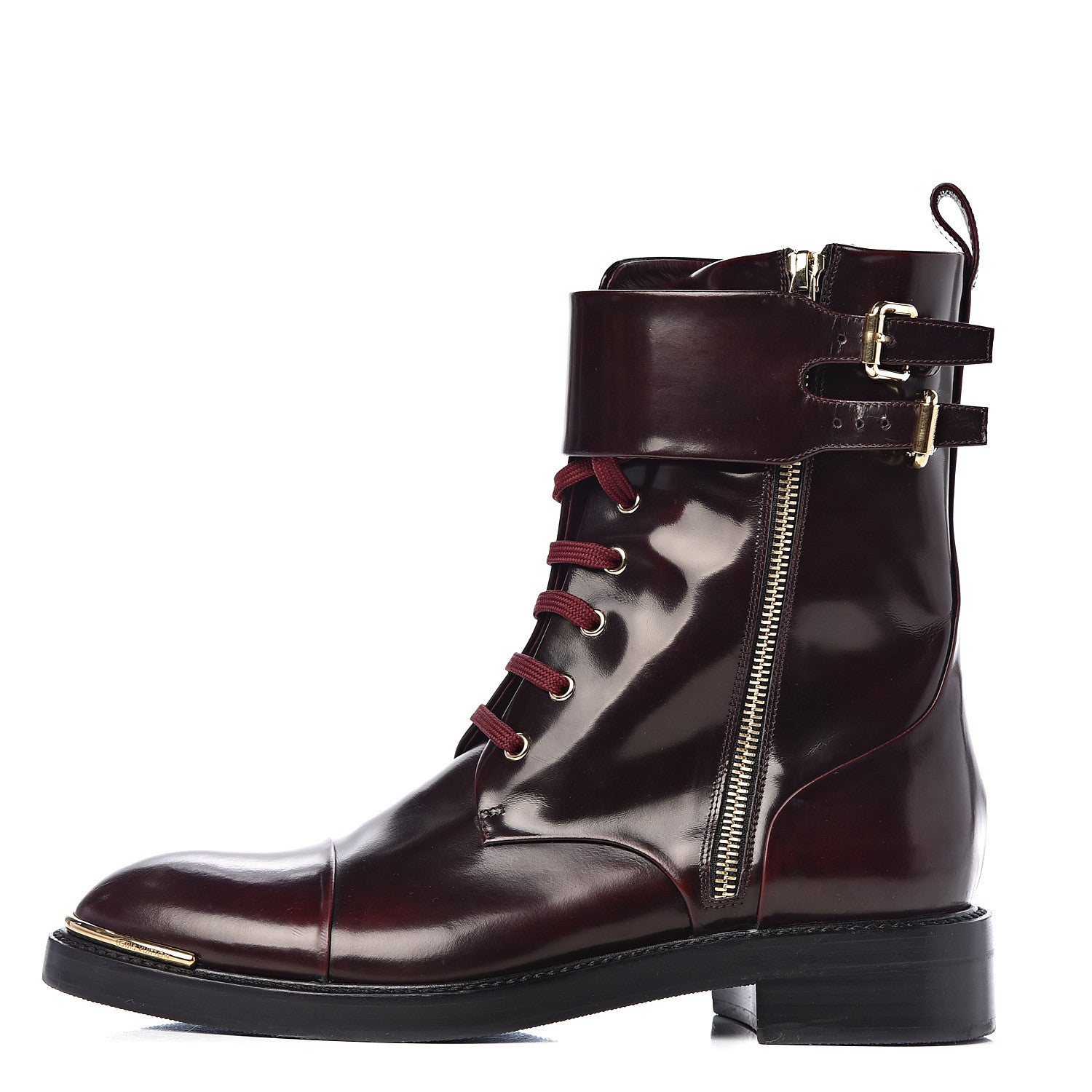 Louis Vuitton Calfskin Diplomacy Ranger Combat Boots 39 Red 1 of 7