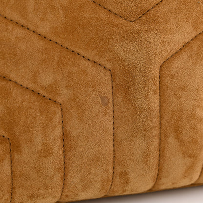 Saint Laurent Suede Calfskin Y Quilted Monogram Small Loulou Chain Satchel Cinnamon 11 of 13