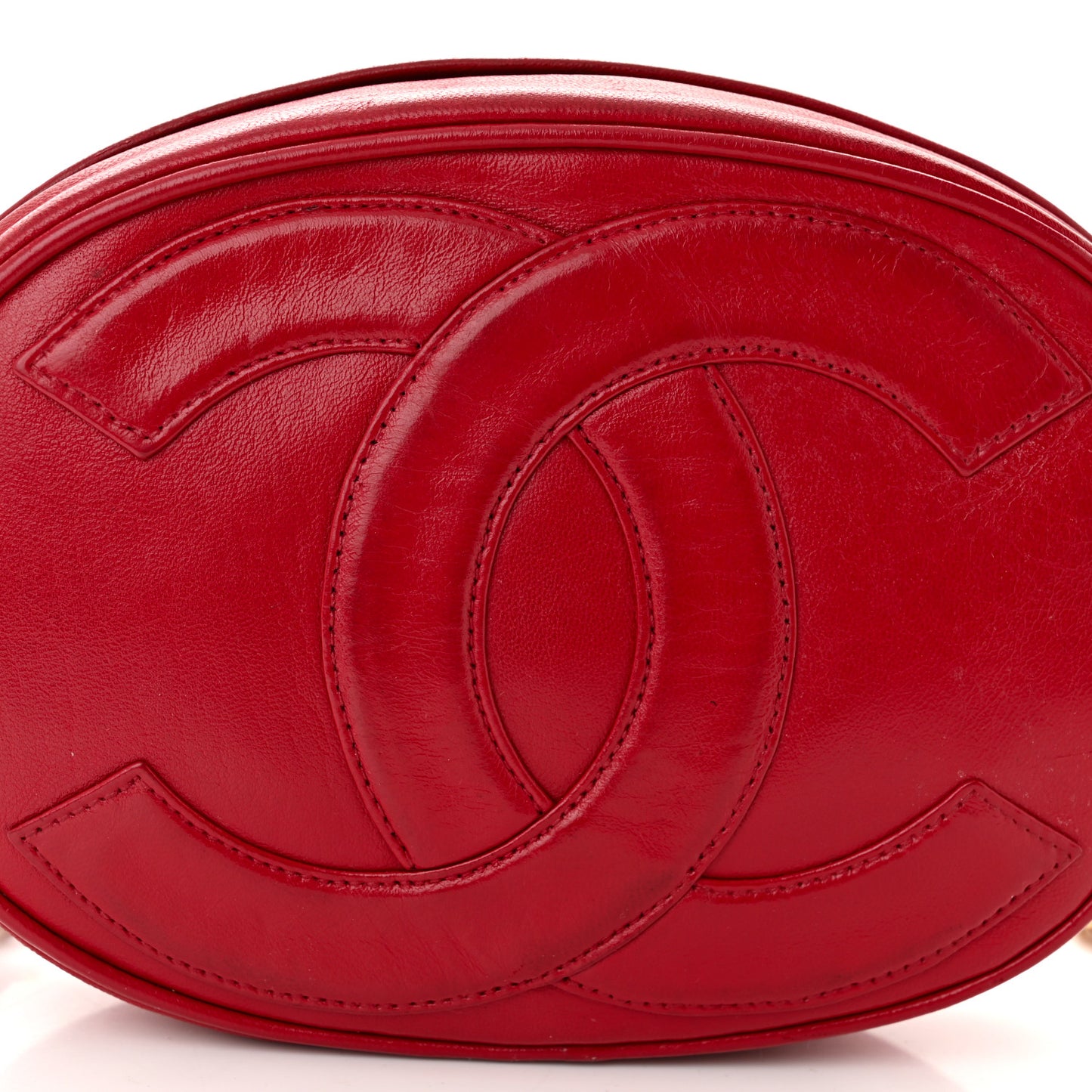 Lambskin Tassel Round Camera Case Red
