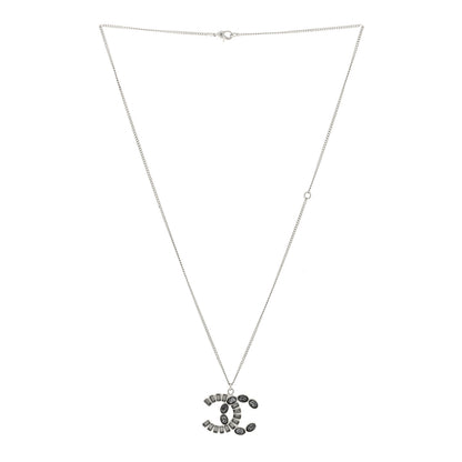 Chanel Crystal Baguette Large CC Necklace Silver Multicolor 3 of 5