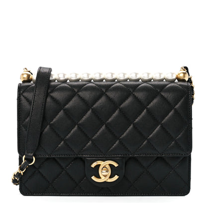 Chanel Lambskin Quilted Small Chic Pearls Flap Black 1 of 12