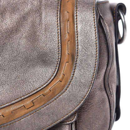Christian Dior Metallic Calfskin Medium Gaucho Double Saddle Bag Bronze 8 of 9