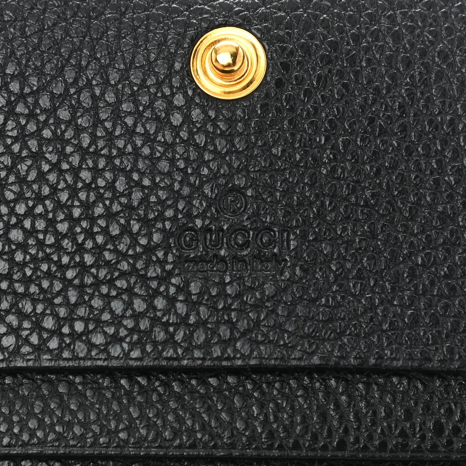 Gucci Grainy Calfskin Zumi Chain Card Case Wallet Black 6 of 9