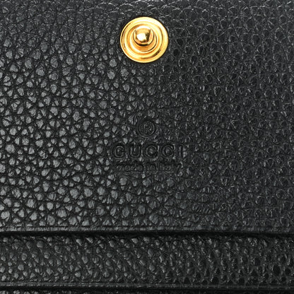 Gucci Grainy Calfskin Zumi Chain Card Case Wallet Black 6 of 9