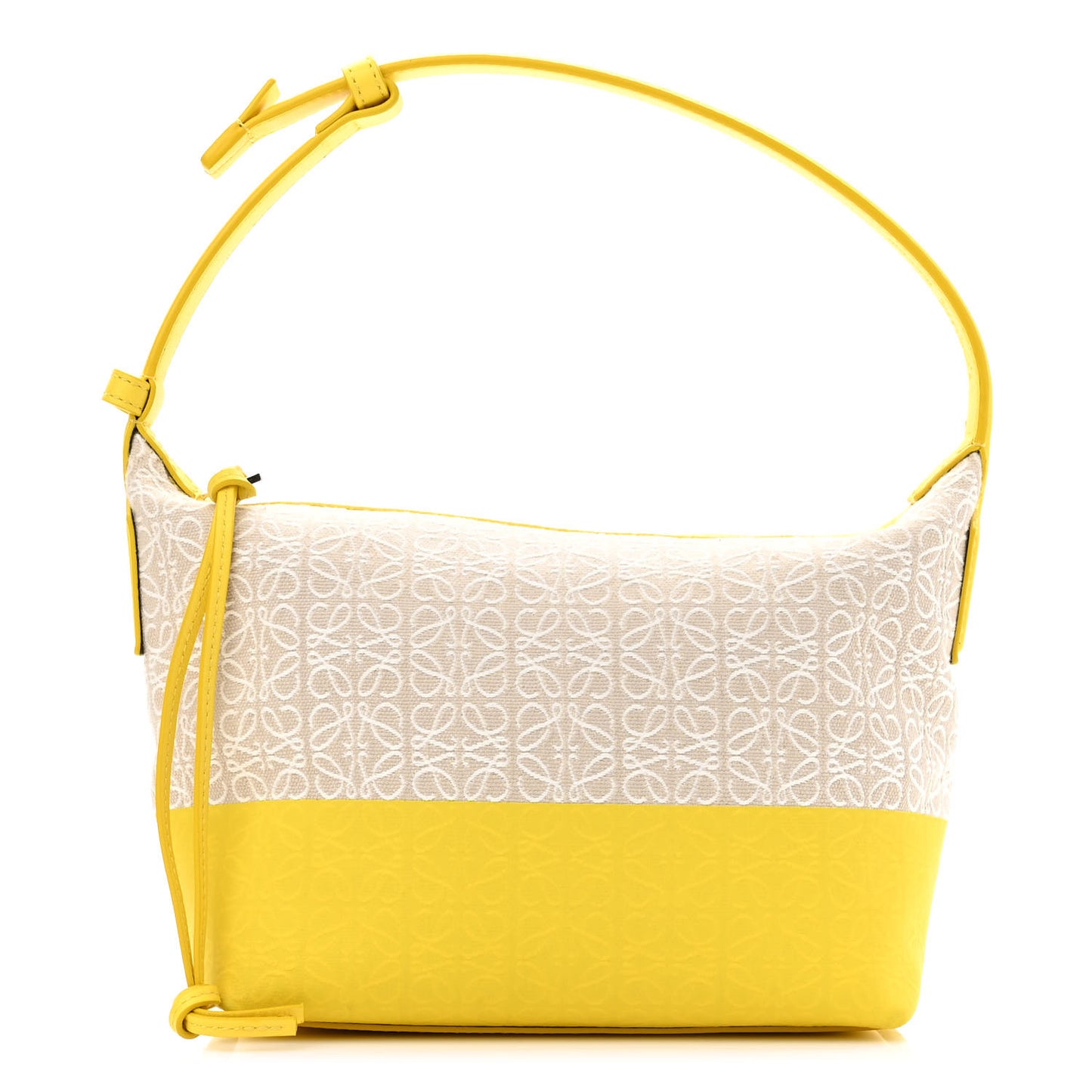 Jacquard Anagram Calfskin Small Cubi Bag Ecru Lemon