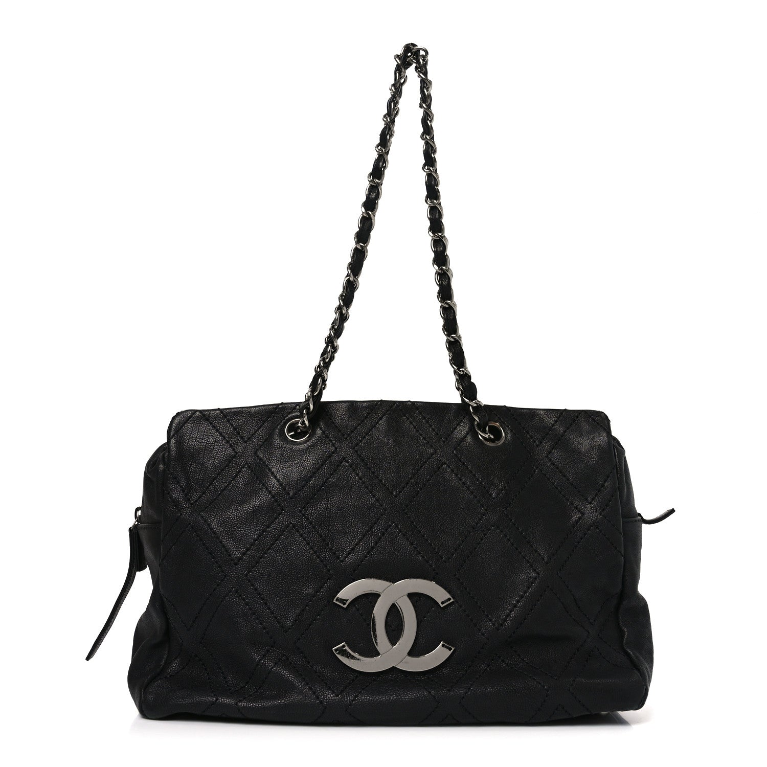 Chanel Calfskin Small Diamond Stitch Tote Black 1 of 10