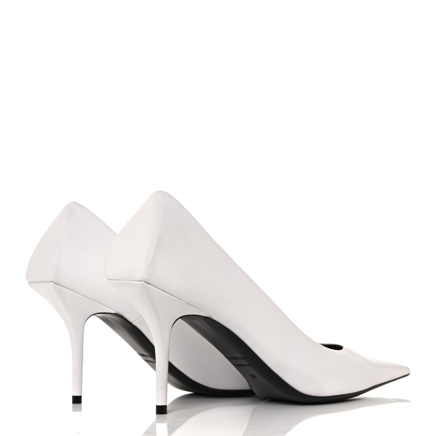 Soft Nappa Square Knife 80mm Pumps 39 White