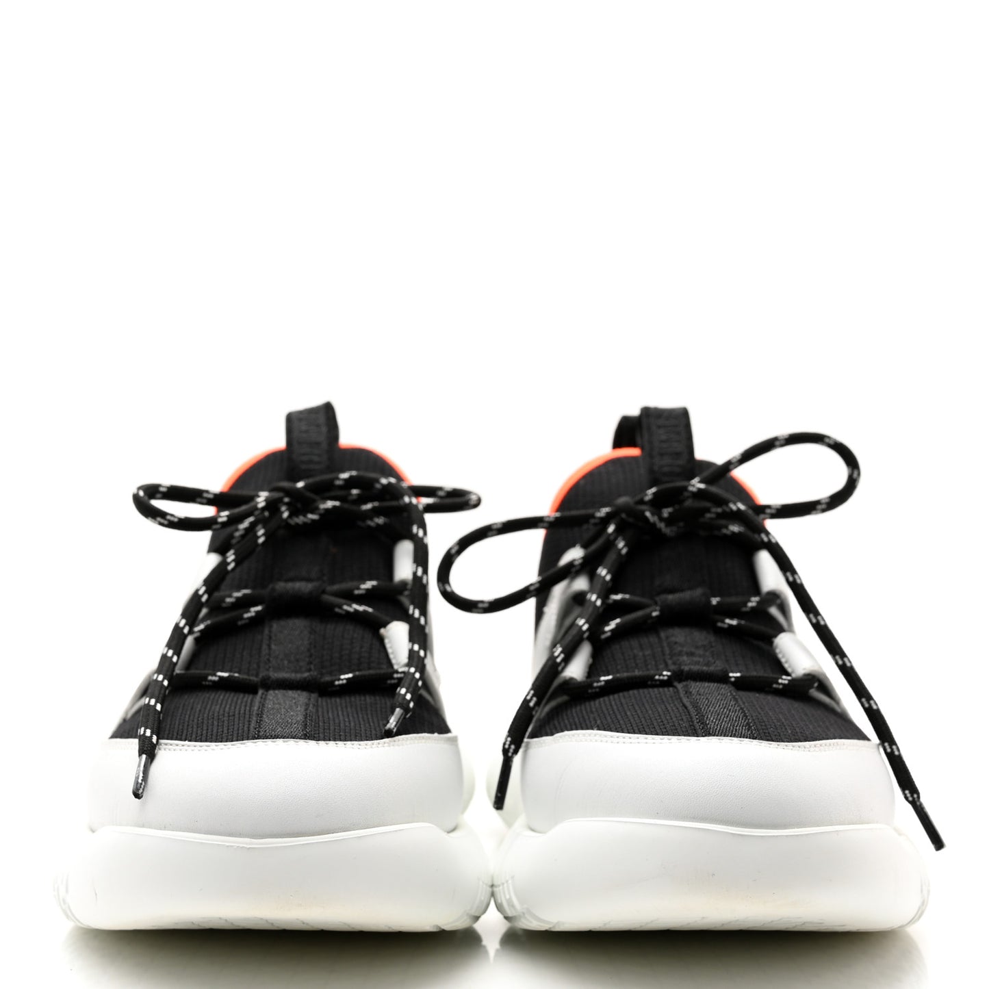Technical Canvas Calfskin Womens Duel Sneakers 38 White Black