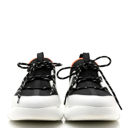 Hermes Technical Canvas Calfskin Womens Duel Sneakers 38 White Black 2 of 13