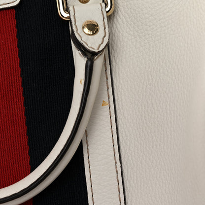 Gucci Calfskin Vintage Web Medium Boston White 12 of 13