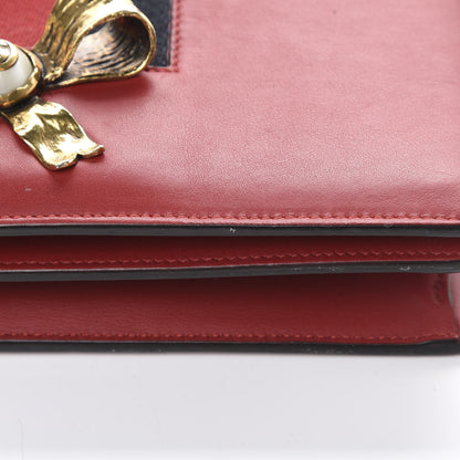 Gucci Calfskin Web Medium Peony Chain Shoulder Bag Red 14 of 16