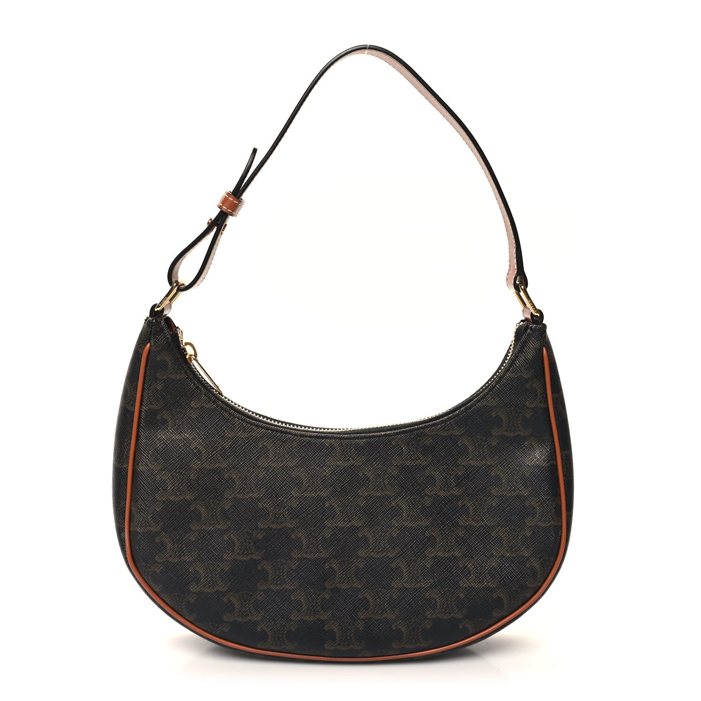 Triomphe Canvas Calfskin Ava Shoulder Bag Tan