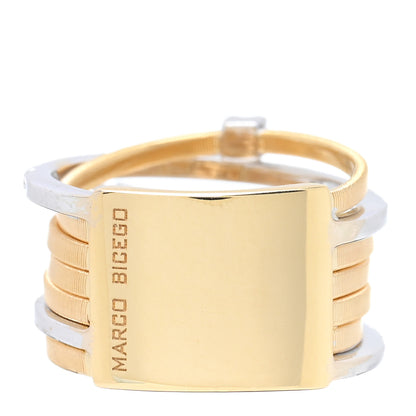 Marco Bicego 18K Yellow White Gold Diamond Seven Strand Goa Ring 53 6.5 3 of 4