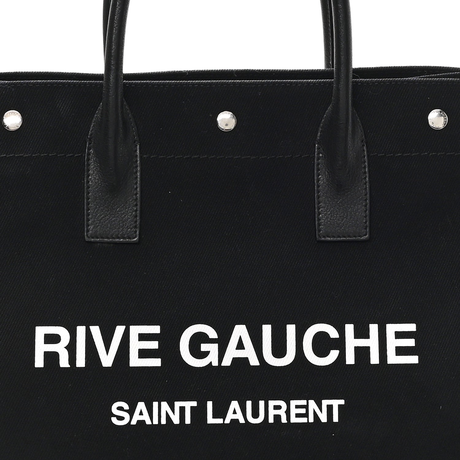 Saint Laurent Linen Calfskin Rive Gauche North South Tote Black 8 of 12