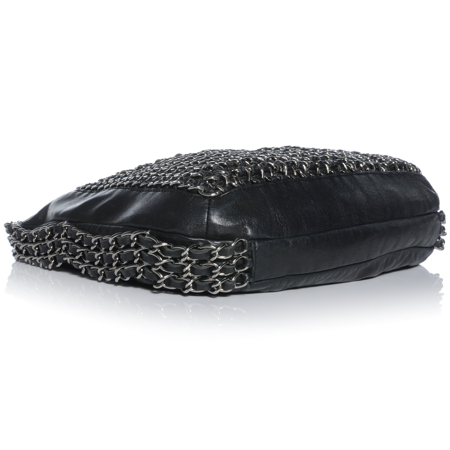 Lambskin Triple Chain Hobo Black