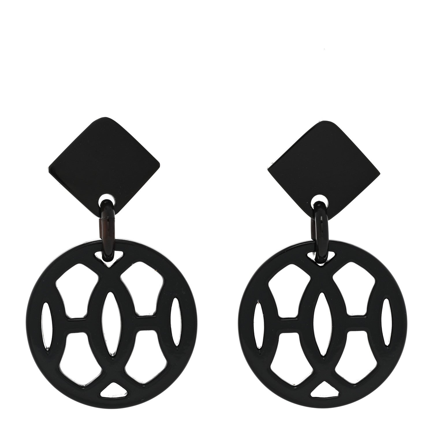 Hermes Buffalo Horn Lacquer Hava Earrings Black 1 of 7