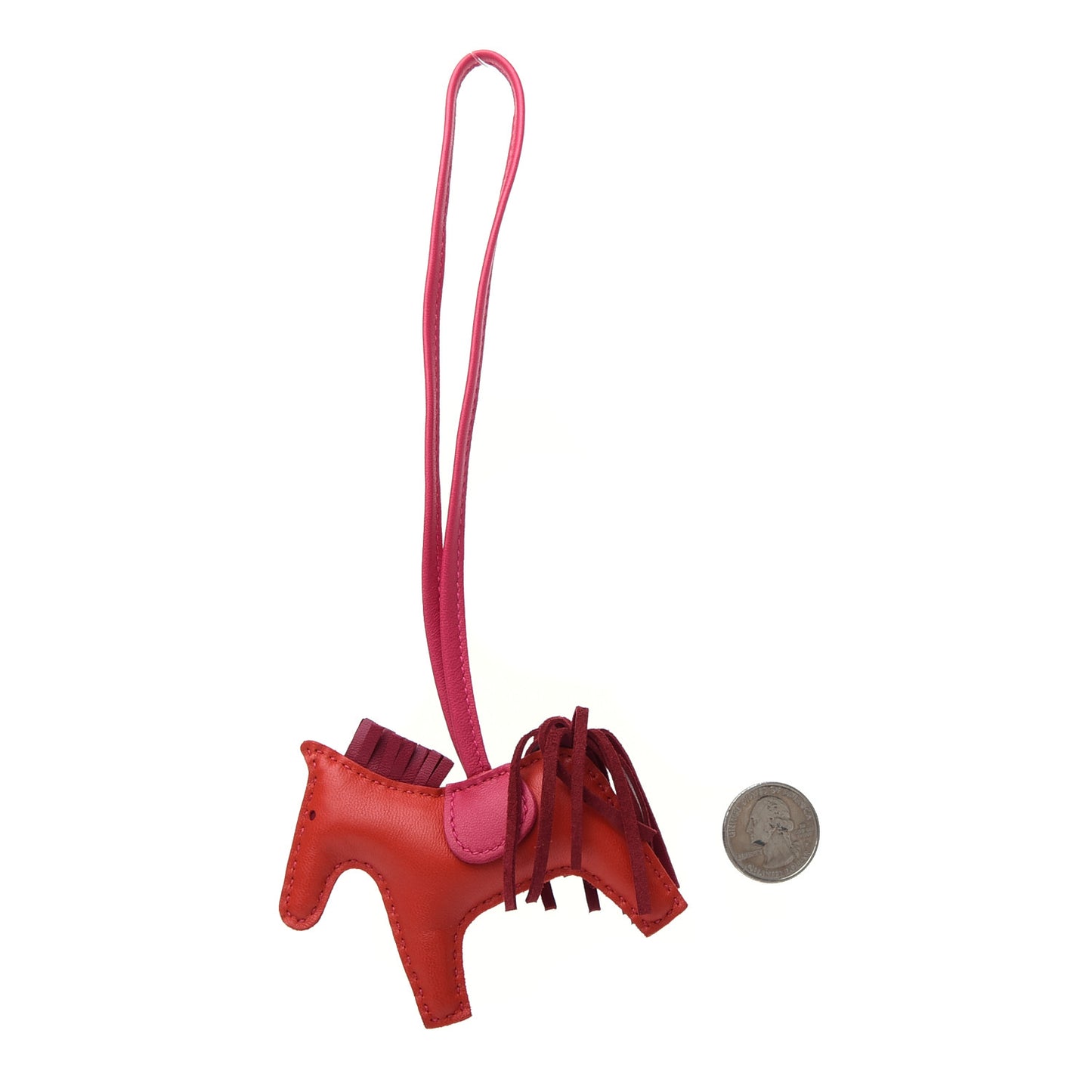 Milo Lambskin Grigri Rodeo Horse Bag Charm PM Rouge Indien Rubis Rose Mexico