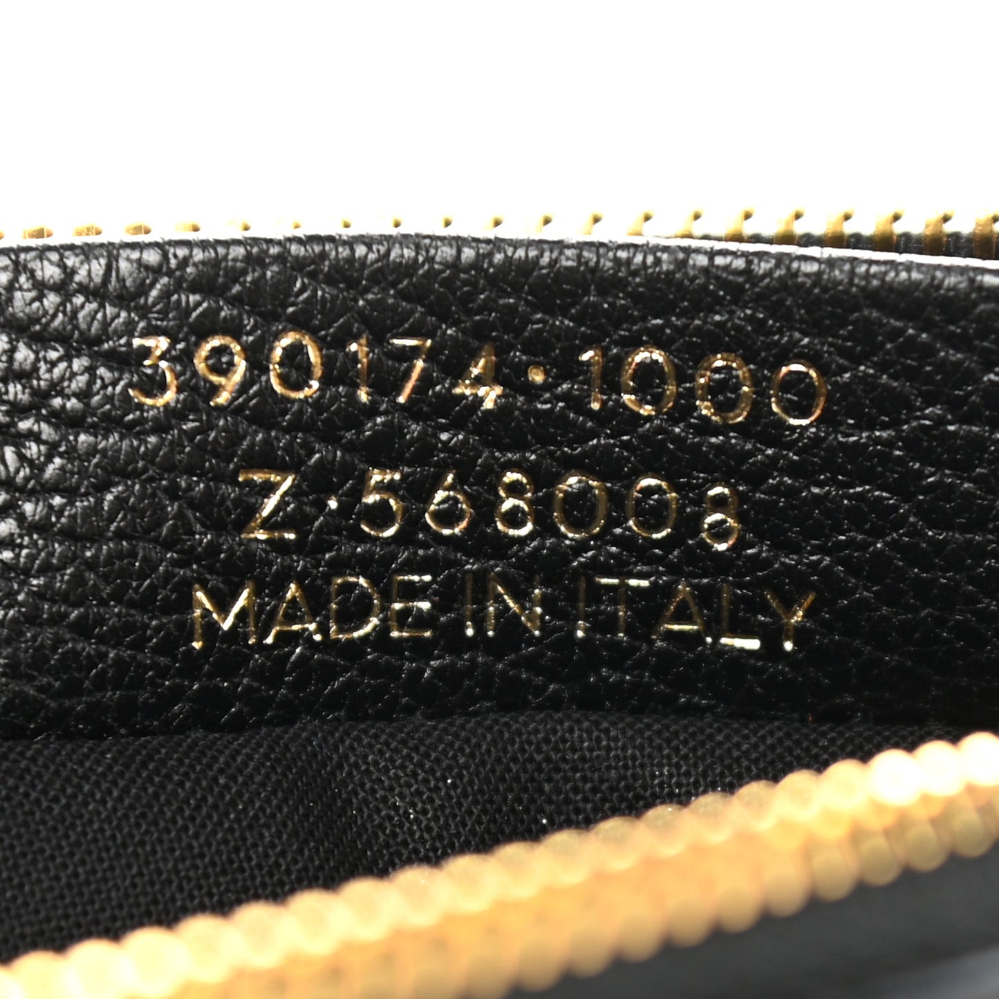 Chevre Gold Metallic Edge Hardware Pouch Black