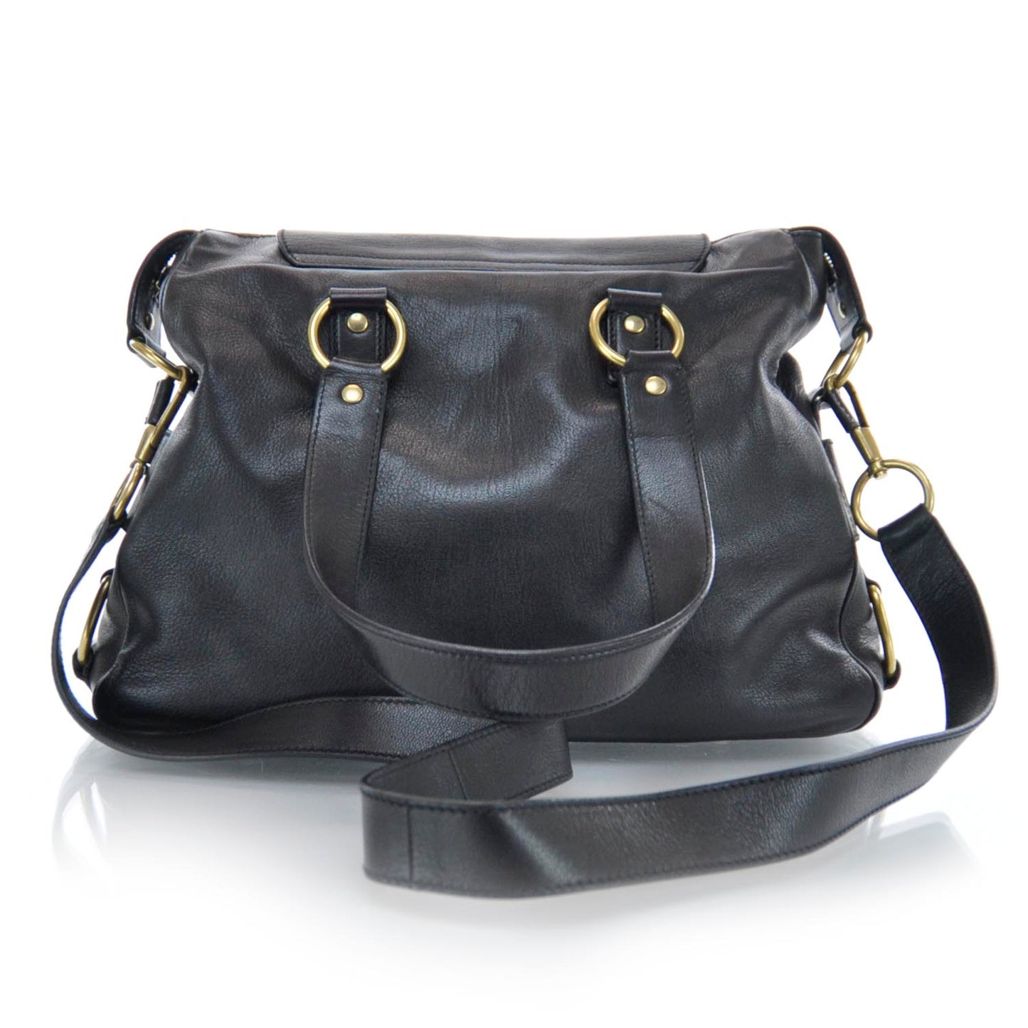 Leather Muse Messenger Bag Black