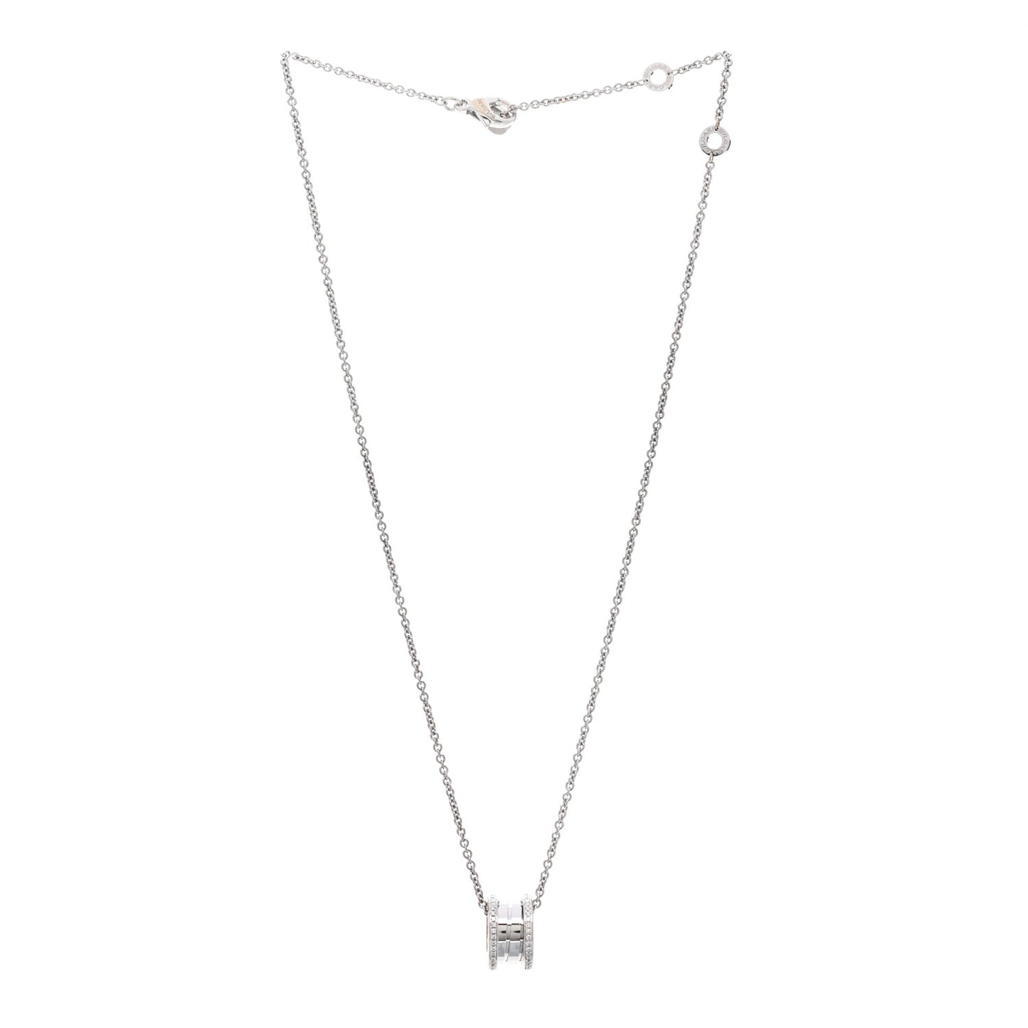 18K White Gold Diamond B.Zero1 Pendant Necklace