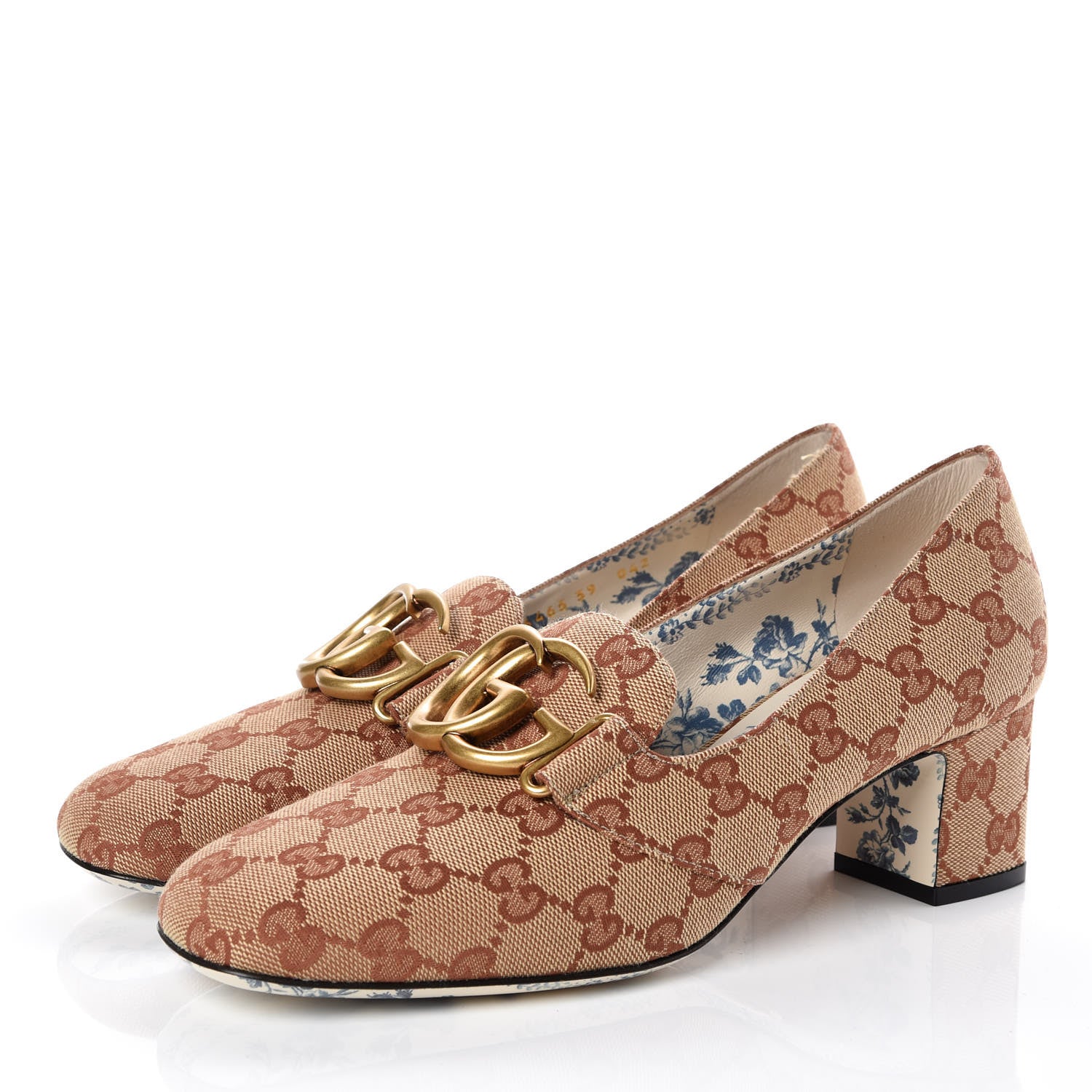Gucci Monogram GG Victoire 55mm Loafer Pumps 39 Beige Ruggine 3 of 8