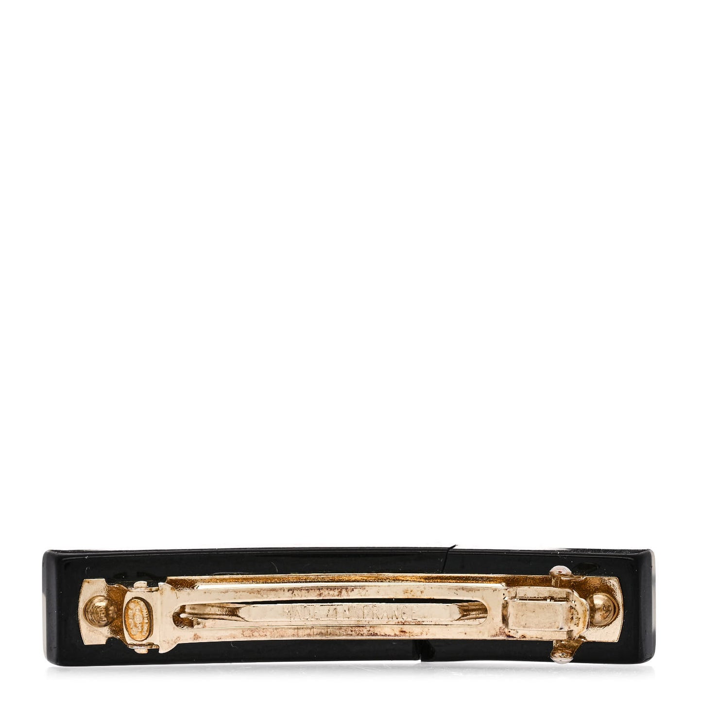 Resin Crystal CC Hair Clip Barrette Black