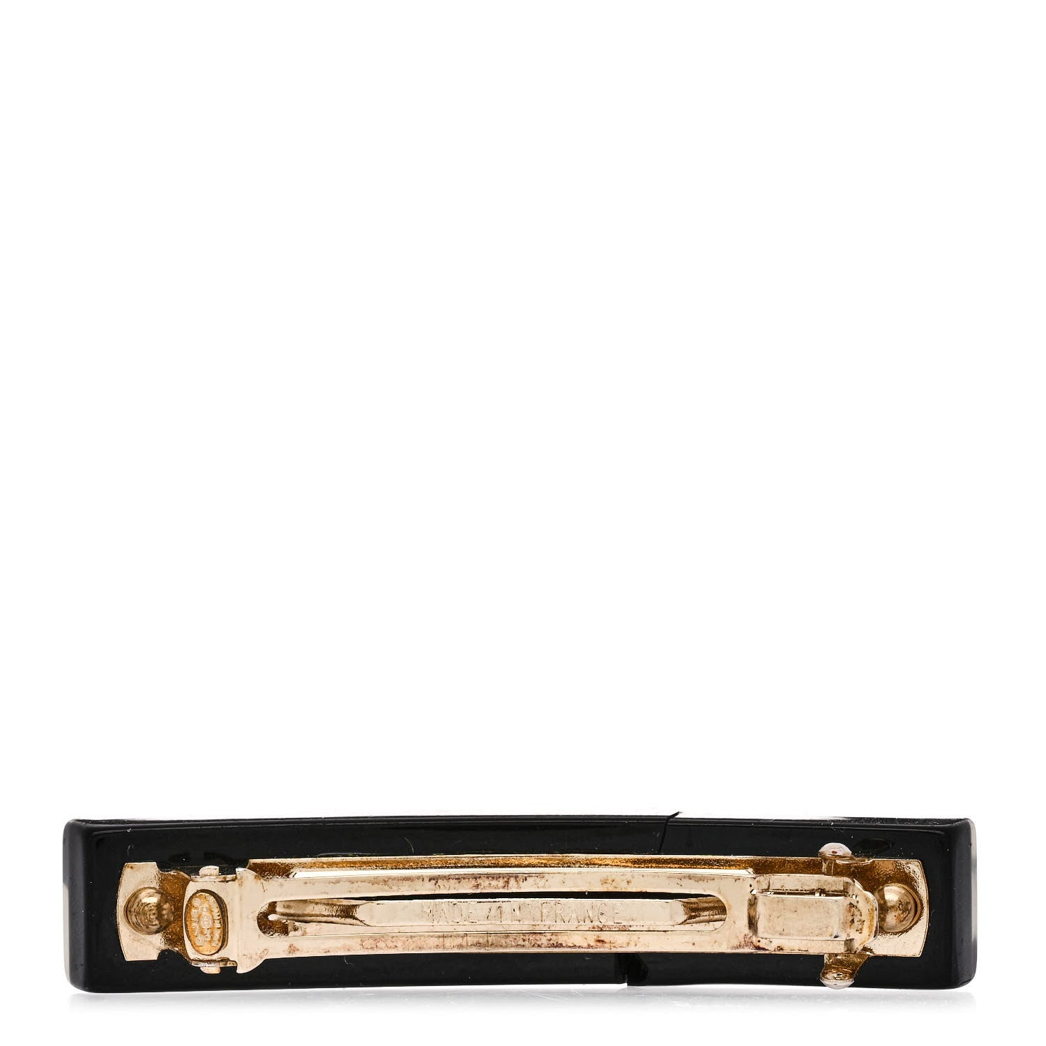 Chanel Resin Crystal CC Hair Clip Barrette Black 4 of 9