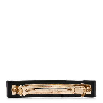 Chanel Resin Crystal CC Hair Clip Barrette Black 4 of 9