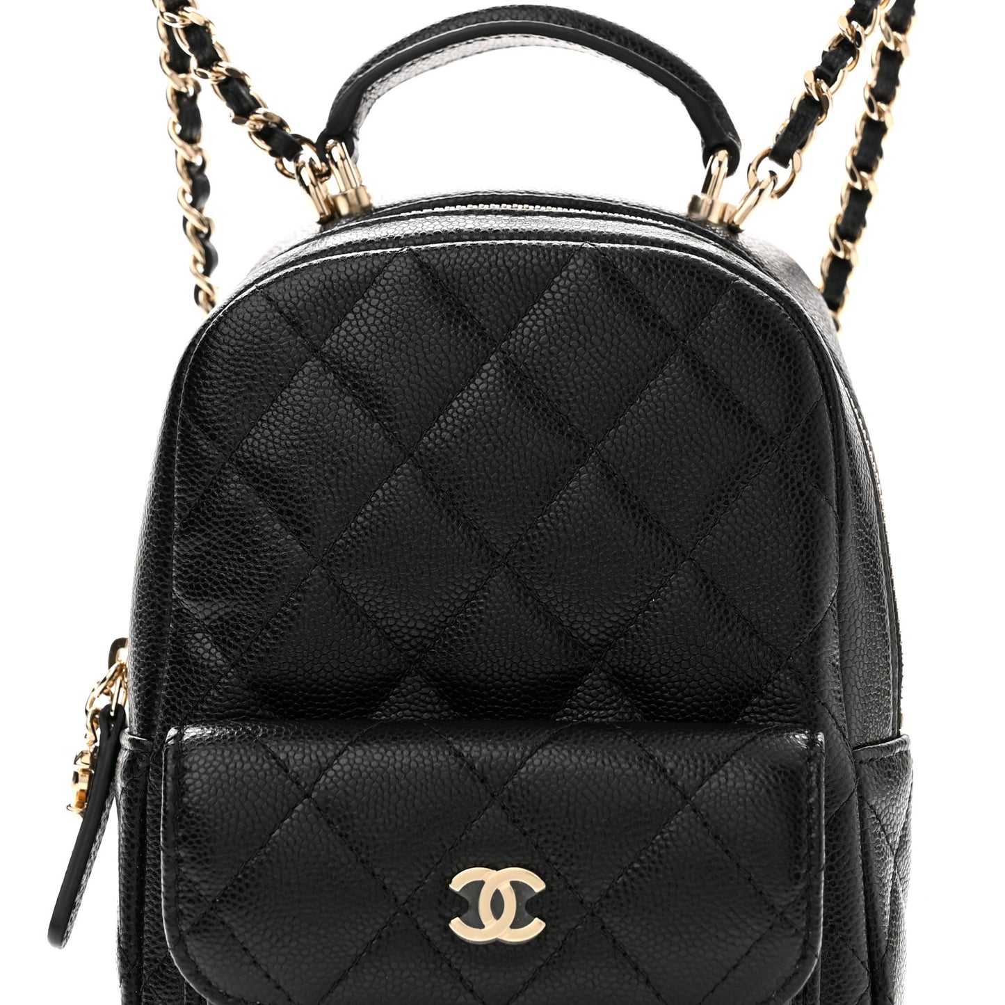 Caviar Quilted CC Mini Classic Backpack Black