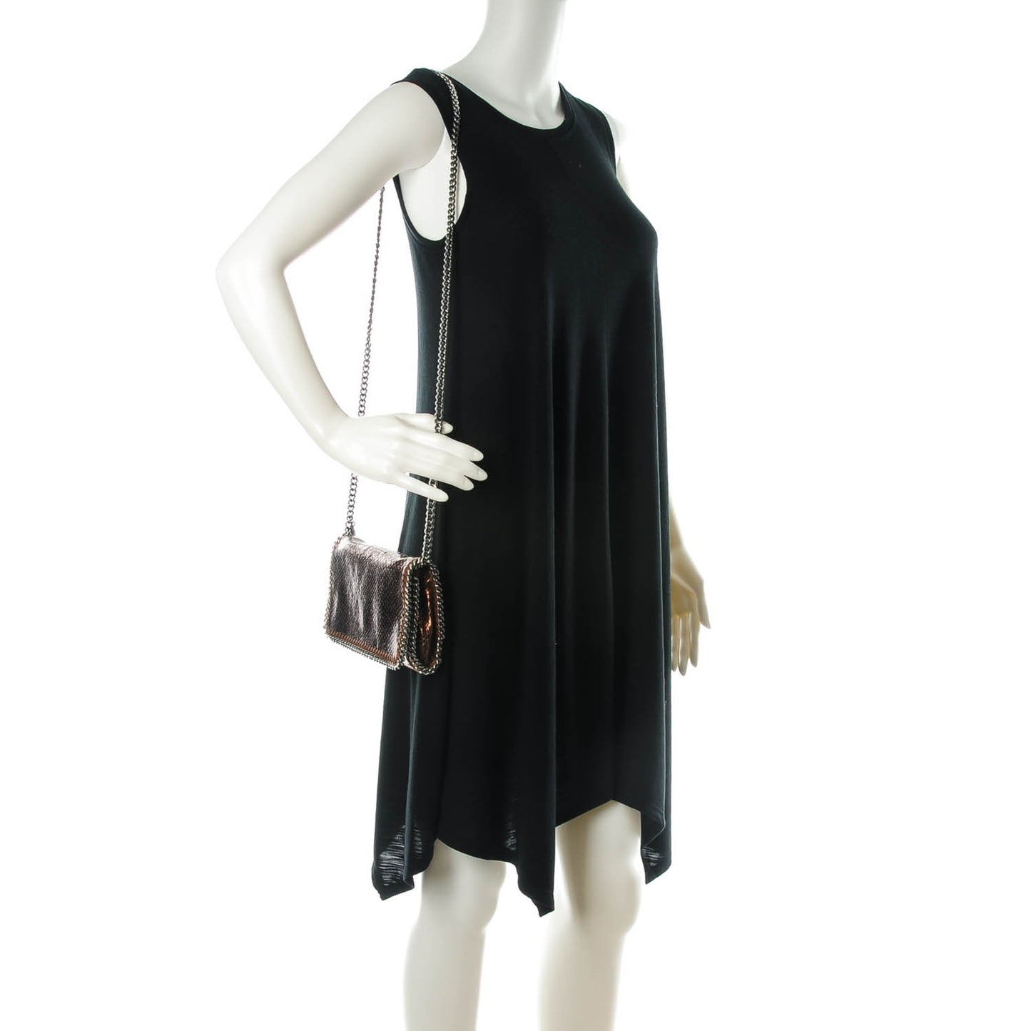 Metallic Faux Snakeskin Falabella Crossbody Bag Bronze